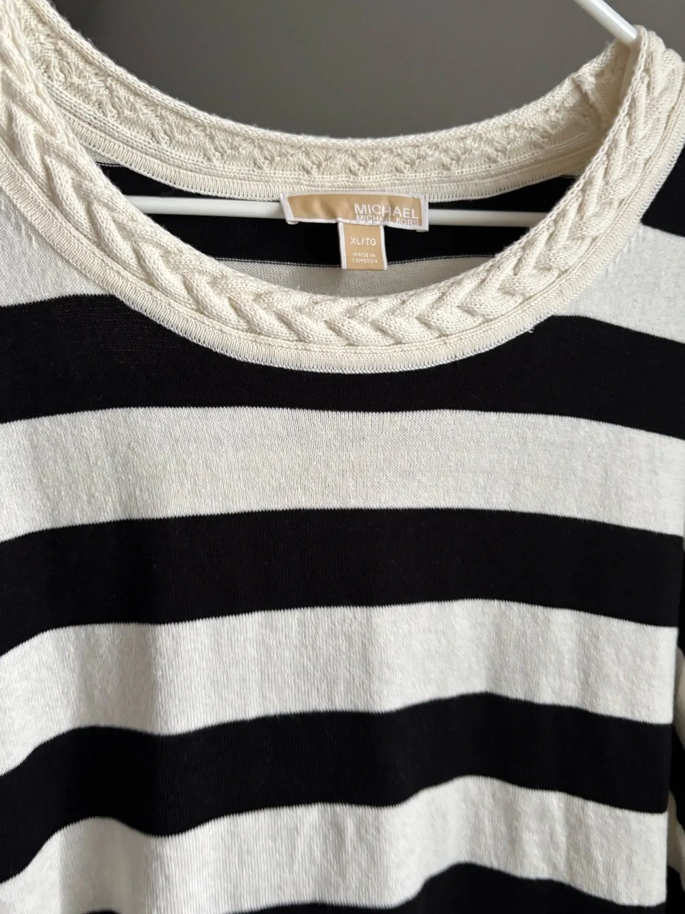 Michael Kors striped short sleeve sweater